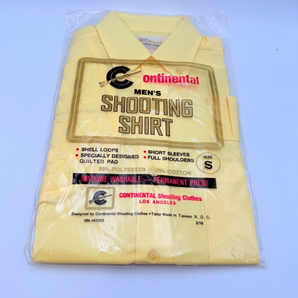 Continental Shooting Clothes Mens Shooting Shirt Yellow Quilted Pad S RN 41393